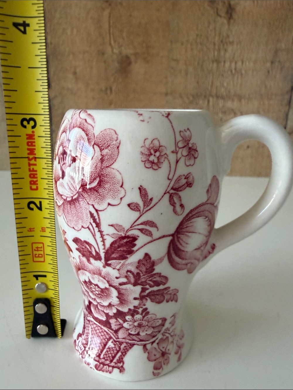 Antique English Ironstone Small Cup Handle Charlotte Crownford Red Transferware - Picture 6 of 6